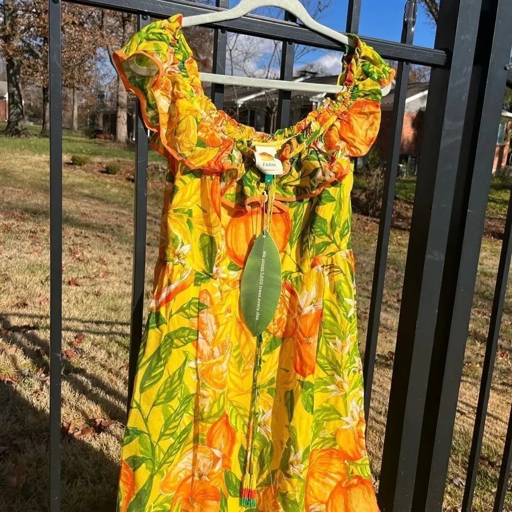 FARM Rio Tangerine Midi Dress NWT